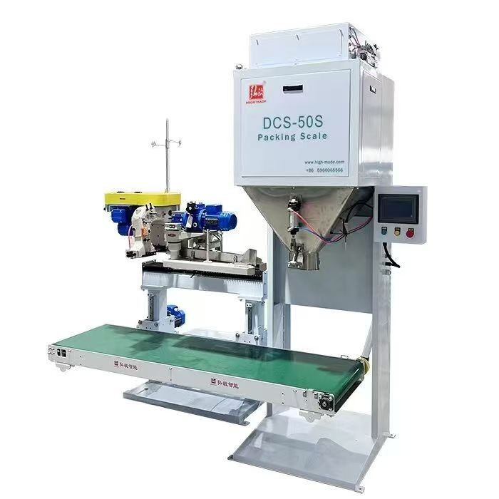 50kg semi auto packing scale weighing filling packaging machine for pet food rice grain animal feed fertilizer granule