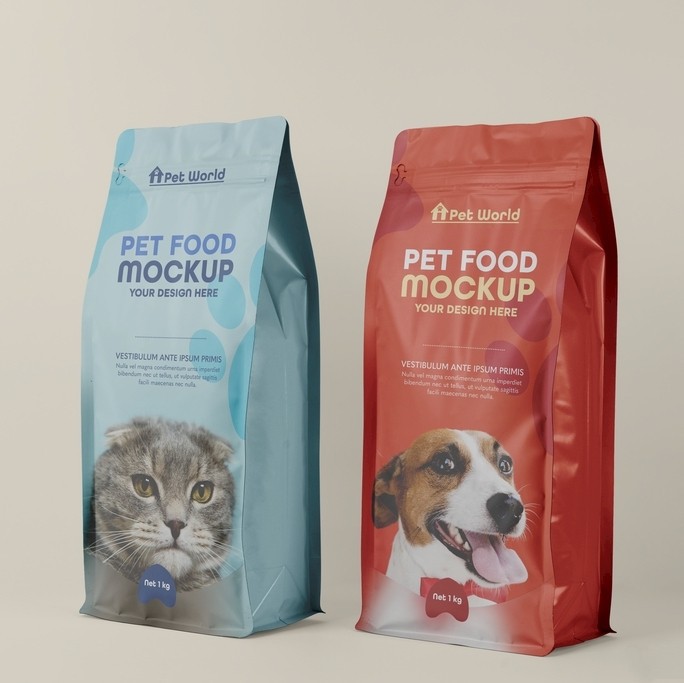 Flat Bottom Pouch With Zipper Packaging Machinery for cat dog pet food