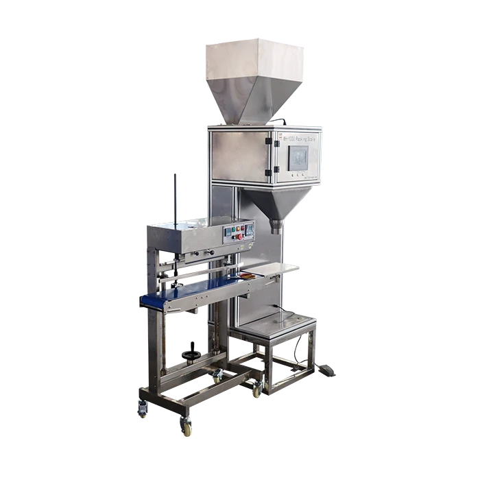small pre-made pouch semi-auto manual bag feeding weighing filling sealing packing machine for pet treats